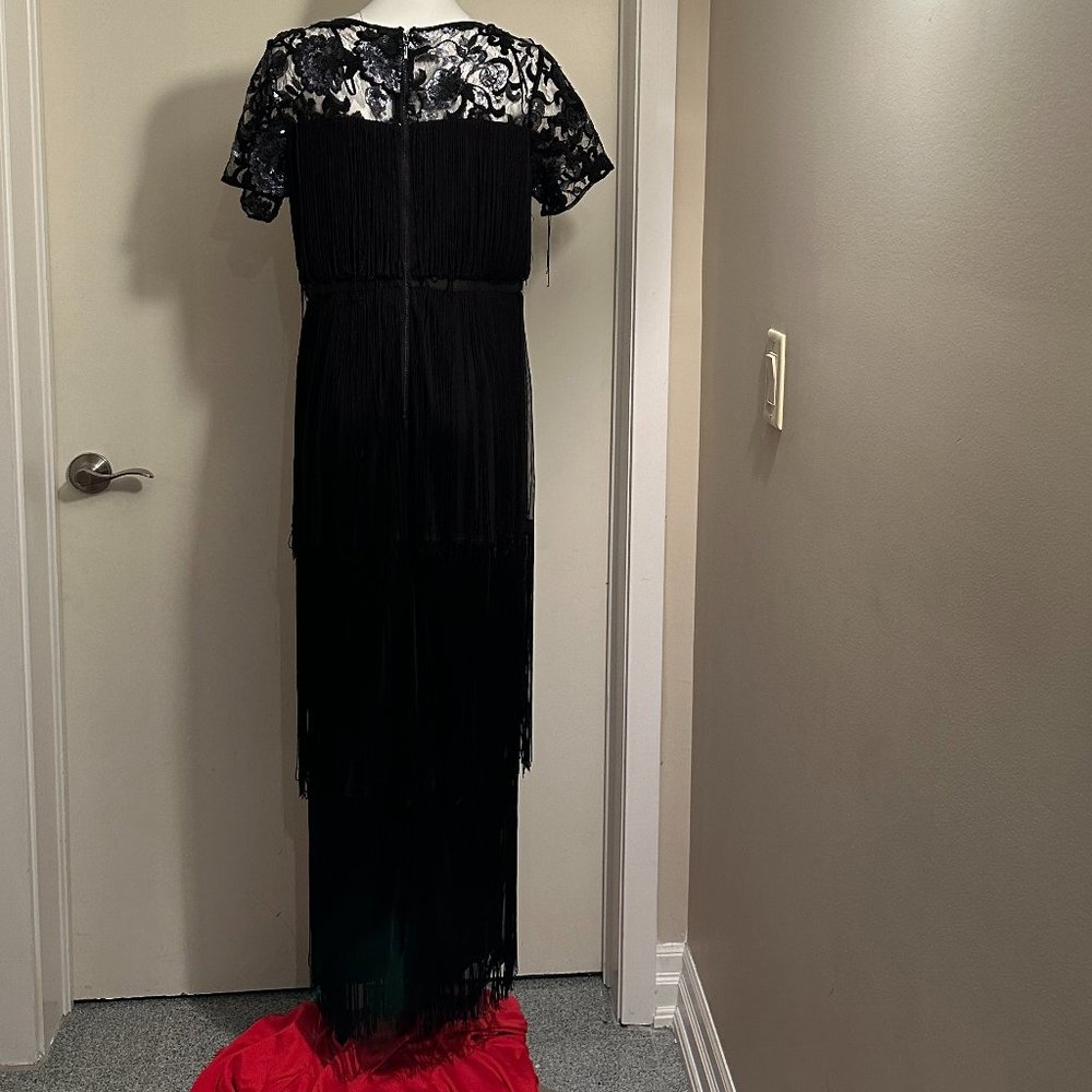 PHASE EIGHT - MALENE FRINGE FULL LENGTH DRESS